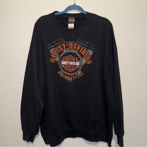 Vintage Harley-Davidson Black and Orange Crewneck Sweater